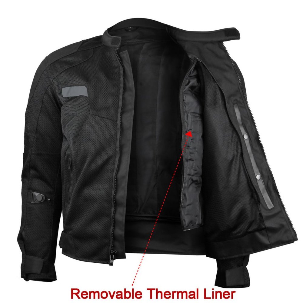 NWT Advance Vance VL1622B Mens All Weather Season CE Armor Mesh Moto Jacket - Picture 4 of 11